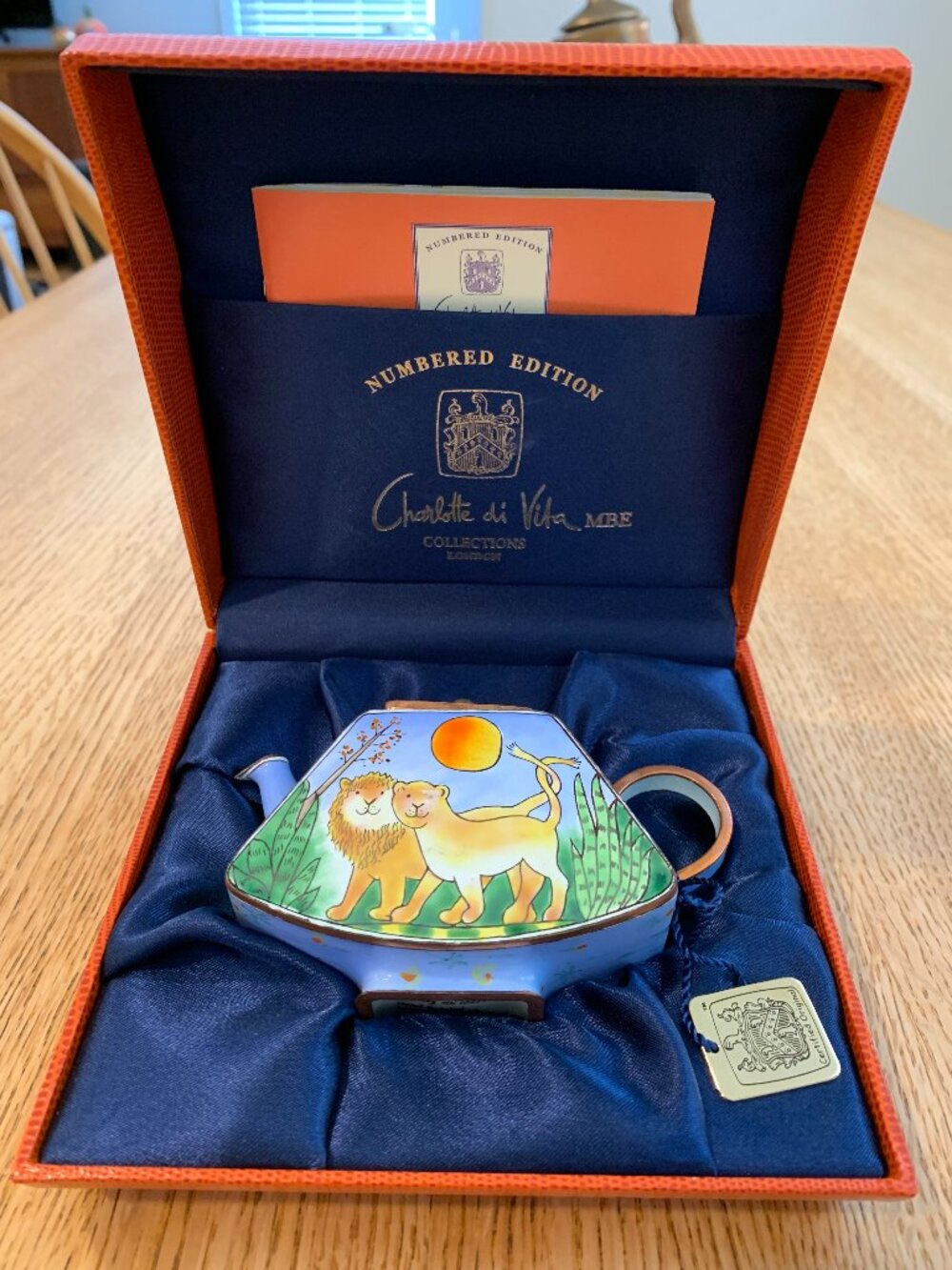 Charlotte di Vita Hand Painted Enamel (Miniature) Teapot